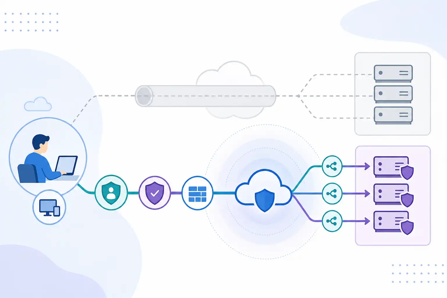 Infografik zu Microsoft Entra Private Access einführen: VPN-Ablösung mit Global Secure Access planen (KI-generiert)